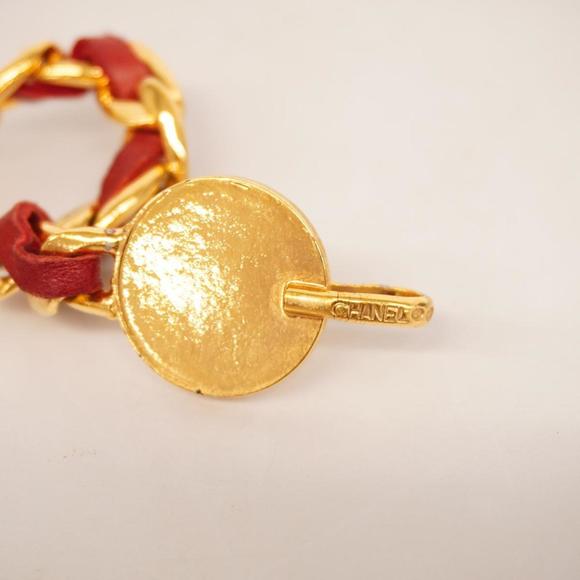 Chanel belt leather red gold hardware ladies - Picture 2 of 7